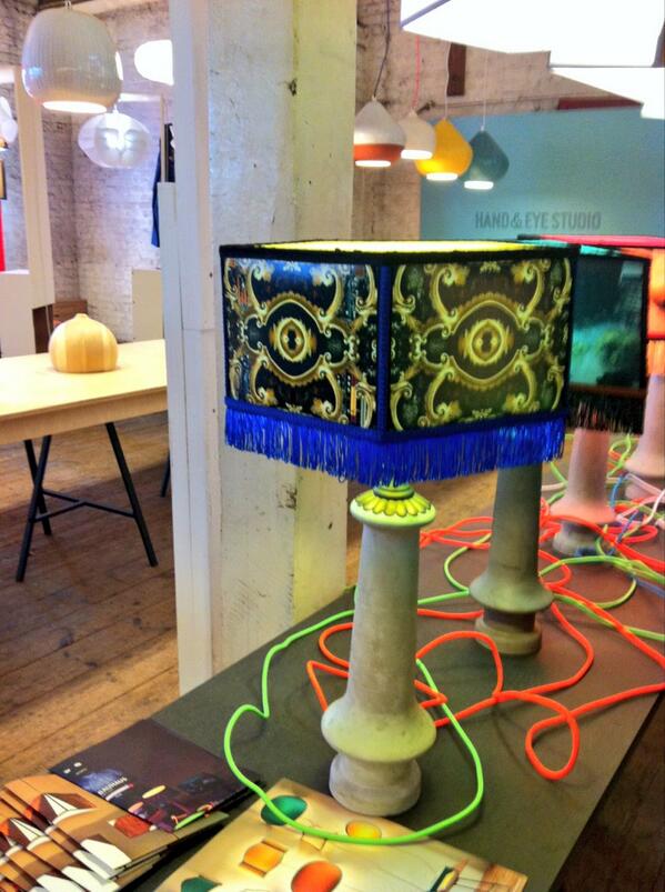 BainLoves's tweet photo. I adore these printed lampshades #CDW13 @Clerkenwell2013 http://t.co/PBYxIAZDXO