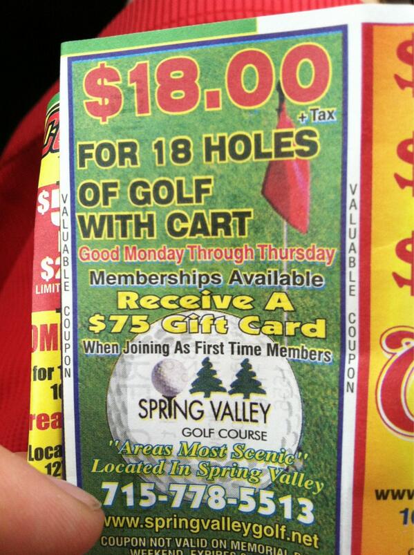 That has to be the greatest deal in the metro @Spring_ValleyGC