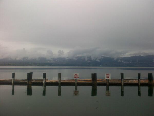 SBMGasDock's tweet photo. New dock hours: 9 am to 5 pm. A view from our brand new gas dock. Really calm on the lake today despite the rain. http://t.co/wcrc3vbL8O