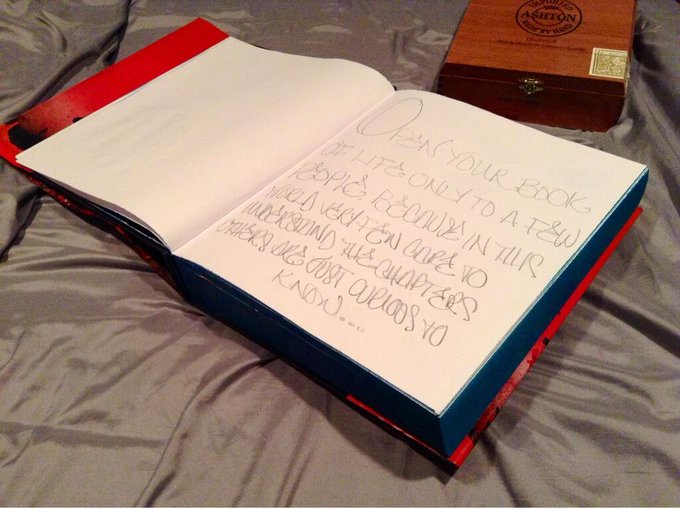 3/3... My Black Book is bigger than your bible.. And since I am my own God, this is My Bible.. "Biblio