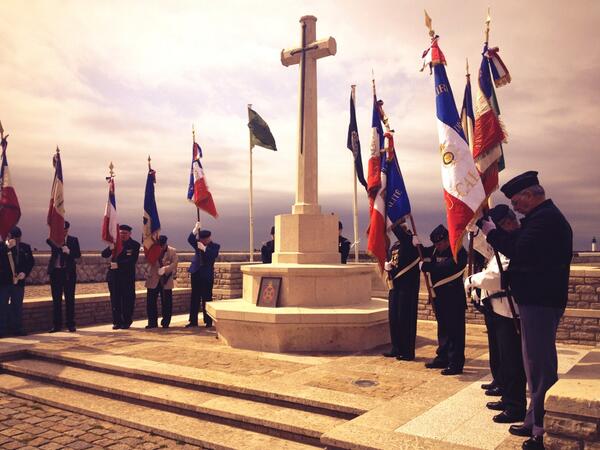 At the Green Jackets Memorial, Calais today. The French did us proud. #Calais1940
