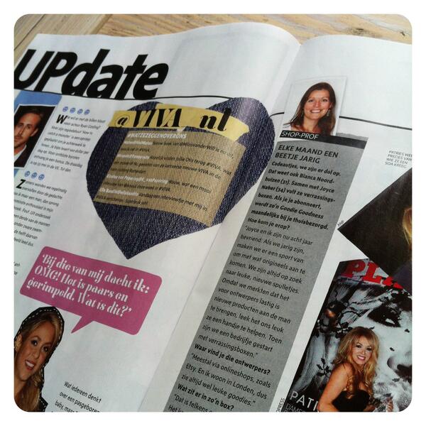 goodie_goodness's tweet photo. Great to see @goodie_goodness in @VIVA_nl this week! One of the biggest lifestyle magazines in #Holland #OMGG #happy http://t.co/ZN61rMaefO