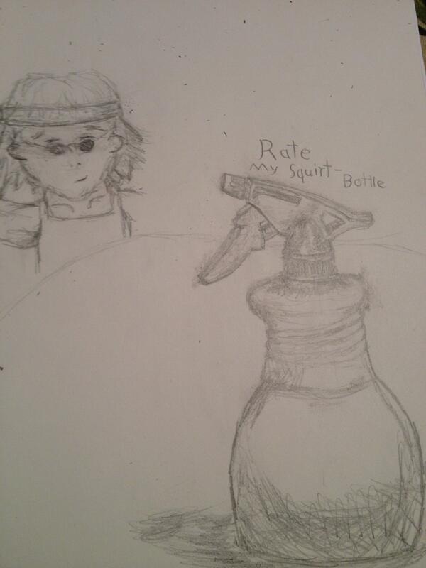 FluffinDeadpool's tweet image. #BACKBACKBACK
Please rate my Squirt Bottle I Drewid. 
Don't mind the writer in the background. He thinks he can.