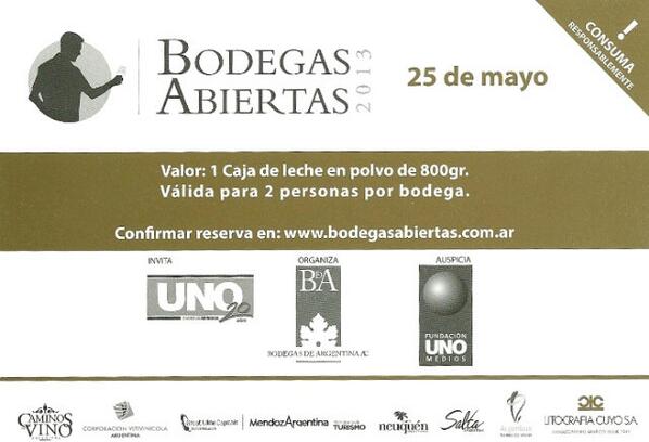 TyanTuristico's tweet photo. Bodegas Abiertas- Tunuyan te espera para hacer un  recorrido por una bodega con degustacion Gratis!!! 25 de Mayo http://t.co/DGSDlzLLt3