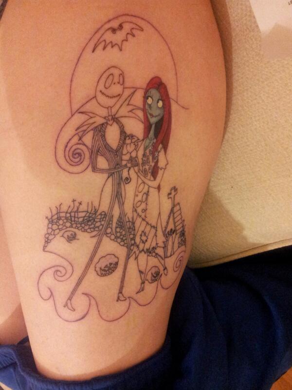salazarofjones's tweet photo. Second sitting to come. #Nightmarebeforechristmas #tattoo http://t.co/HDdfaANWea