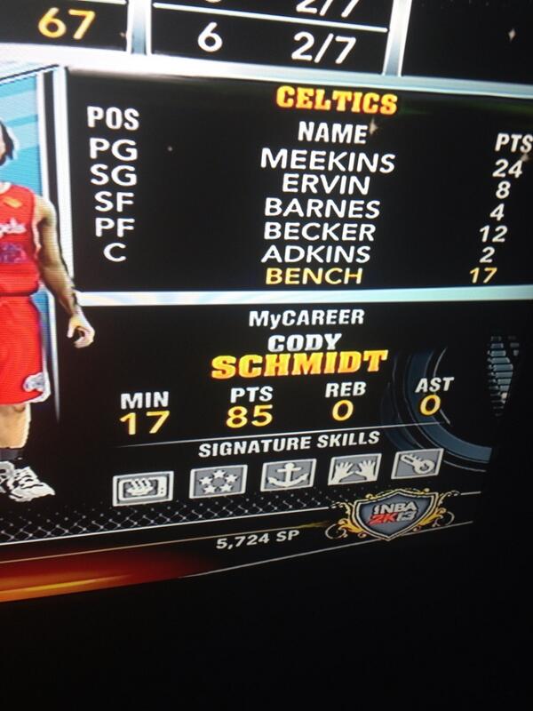 KingKoopa236's tweet image. Holllllaaaaa!!!!! Game 6 of the finals!!! #85points @RealCodySchmitz