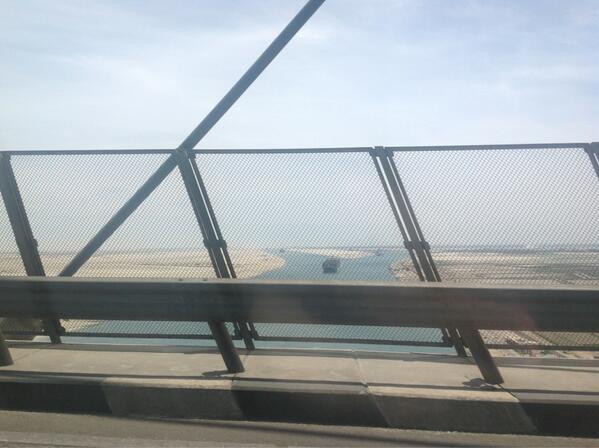 AliAbunimah's tweet photo. We just crossed the Suez Canal #PalFest #ToGaza cc @RanaGaza http://t.co/AaLlb1sR2C