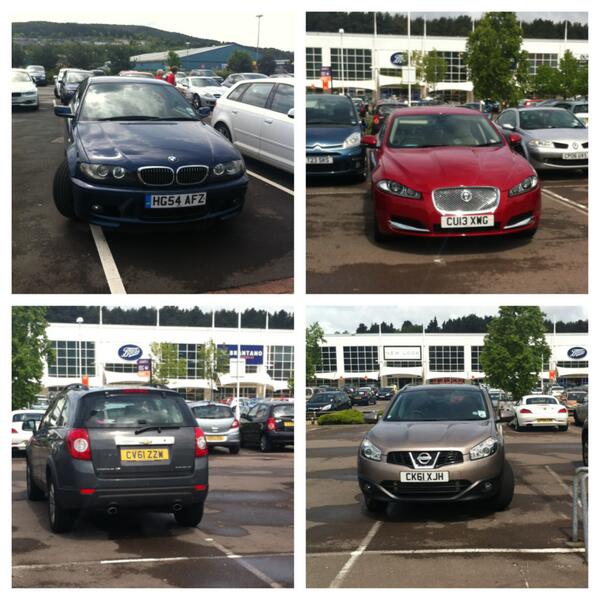 HG54 AFZ, CU13 XWG, CV61 ZZW & CK61 XJH is a Selfish Parker