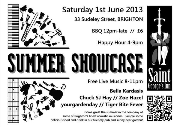 Come to St George's Inn, Kemptown on 1 June from 8pm for a Summer Showcase of acoustic music with <a href="/robincoward/">Robin Coward</a>.
