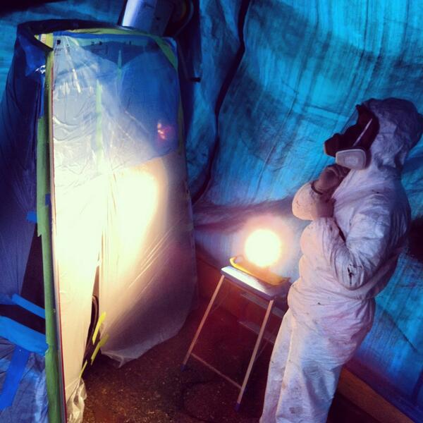 TeamAquaRC44's tweet photo. @NewportDC getting ready to put the final top coat on the scoop repair after our collision with Irounbound! http://t.co/6gZ75gb3DK