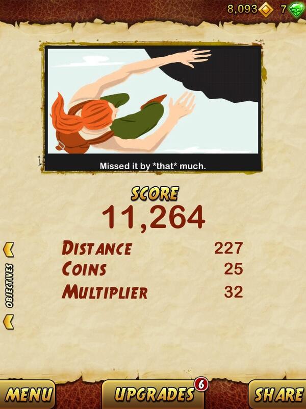 Laura_pate22's tweet photo. I got 11264 points while escaping from a Giant Demon Monkey. Beat that! http://t.co/jAFBRSwWa1 http://t.co/U8oimTqSIb