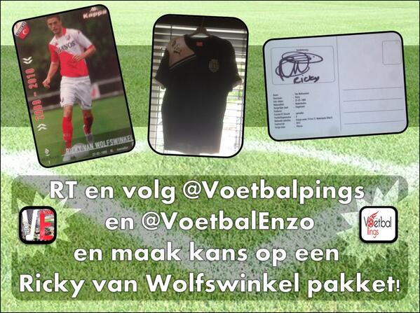 FCVideoNED's tweet photo. RT en maak om 20.00 uur kans op een Ricky van Wolfswinkel-pakket met o.a. een gesigneerd shirt! http://t.co/ibYIEpnBd2