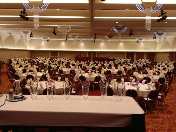Almost ready for nearly 600 people and honor the Women of Distinction. #ywcamoxie