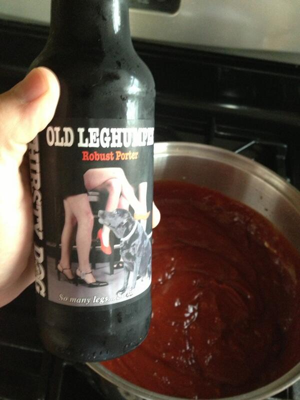 HydraBrewing's tweet photo. Just added some Old Leghumper to my homemade BBQ sauce! It's delicious #drinkbeer #bbq @ThirstyDogBeer http://t.co/rXkvMvzIyG