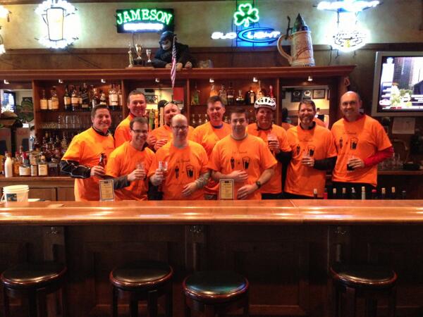 PubPrawl's tweet image. It's game on!  One drink in and the group is looking strong.  #pubprawl