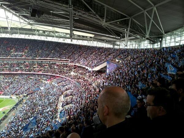 FootyAwayFans's tweet photo. Wigan fans at Wembley. #WAFC http://t.co/ArM5WD12GO