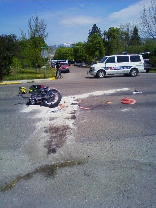 RobinODay's tweet photo. Motorcyclist crashes into a bus and dies on Saturday afternoon in Missoula. http://t.co/ZQ0wbRLOB5