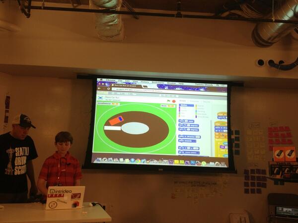 amit's tweet image. w00t! Another 9 year old. Another race car game using &quot;scratch&quot;. Reminds me of #lwshackday cc: @jeffiel #MoDevHack