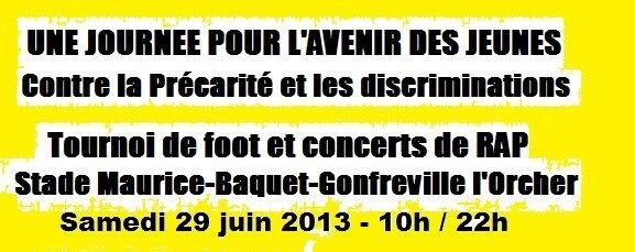 #LeHavre tournoi de foot et concert de rap ainsi que d'autres initiatives le 29 juin à gonfreville. Inscrivez vous!