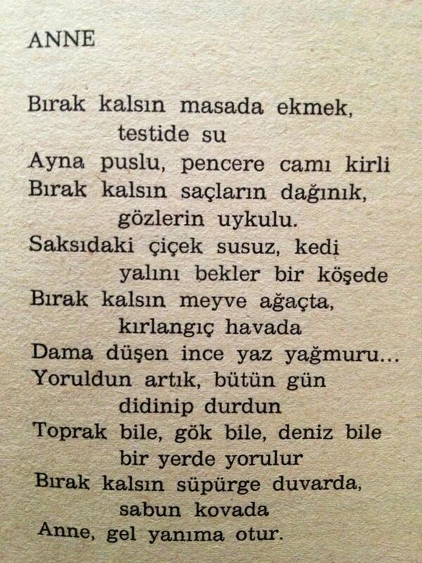 SunayAkin's tweet photo. Edebiyatımızda anne için yazılmış en güzel şiirlerden biri de Ahmet Erhan'ındır... http://t.co/gc7fhuSacU