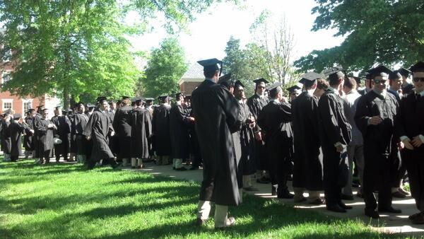 cheedelt's tweet image. A+ for champagne concealment RT @HSC1776 The Class of 2013 lining up for their procession #HSCGrad