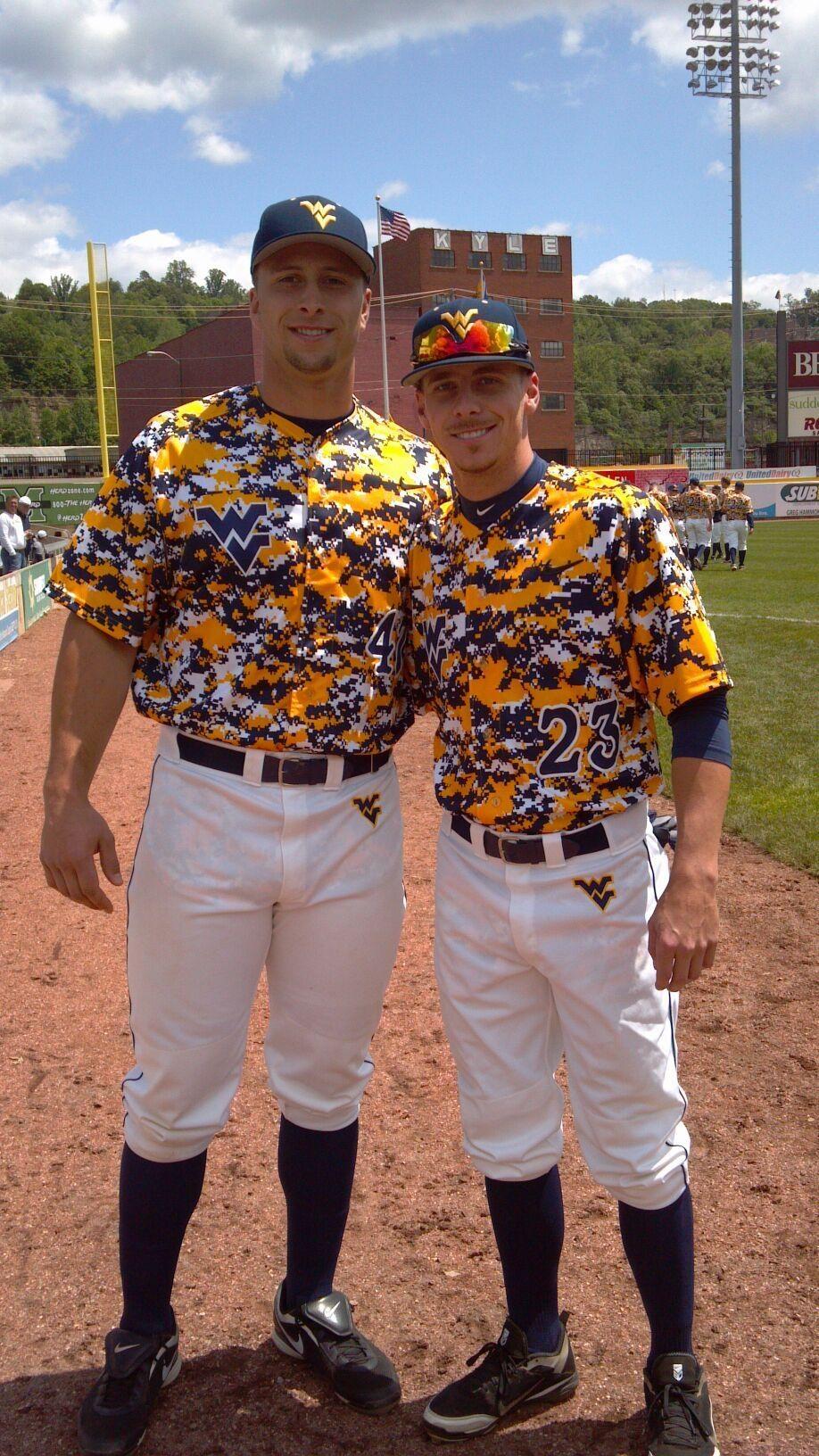 WVU Baseball on X: A photo of the new camo jerseys! @athleteswag   / X