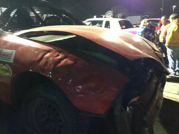 Tough night. Was running about 5th in the feature and got caught in a wreck.  Hit the outside wall hard.<a href="/ETAutomate/">Acieta</a>