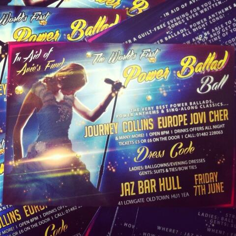 AviesFund's tweet image. @AviesFund: June 7th the worlds first power ballad ball! Right here in #Hull at @JazBarHull tickets £5! #powerballads