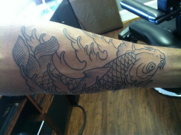 Darkskin's tweet photo. Best sign right there. The fish. RT @ayeitskayton: Finally tatted http://t.co/xa7w7YBeyO #ImTatted