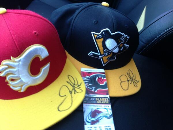 tboots18's tweet photo. @IginlaNews I have iggys very first pens signature http://t.co/NdIz8oSvA1