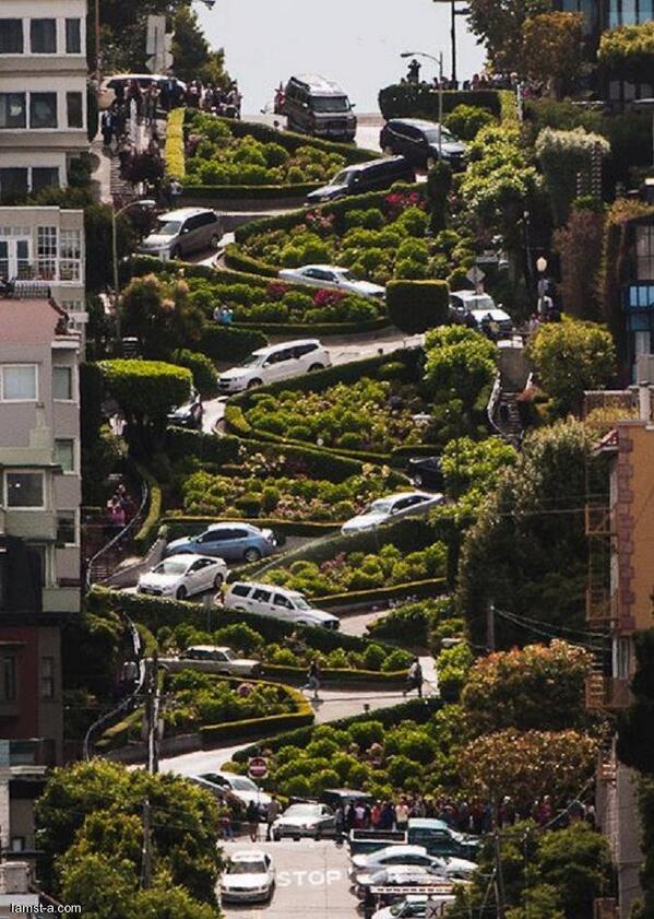 美しい風景 アメリカでもっとも有名なぐねぐね道 ロンバードストリート Lombard Street サンフランシスコ T Co J7ctaxxqtk