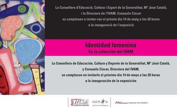 Mañana 14 de mayo a las 20.00 hrs. inauguro en el  <a href="/gva_IVAM/">GVA IVAM</a> "Exposición colectiva IDENTIDAD FEMENINA" ¡Os esperamos!