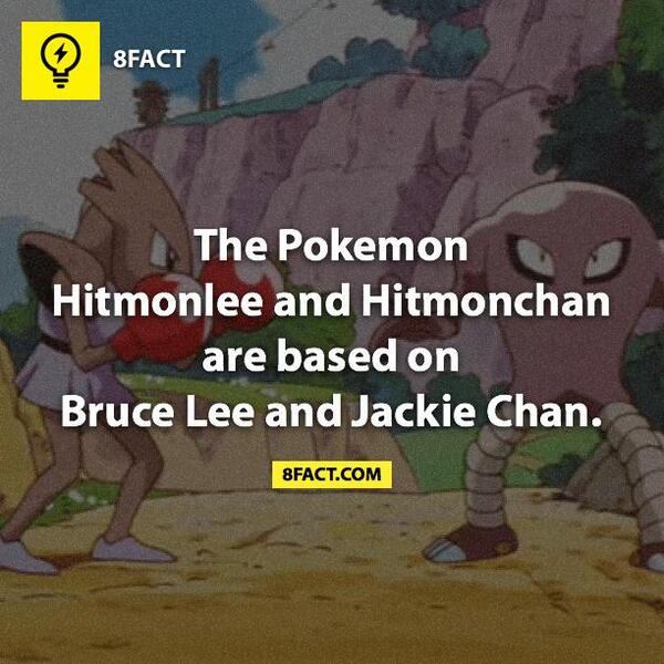 Hitmonchan and Hitmonlee are not based off of Jackie Chan and Bruce Le