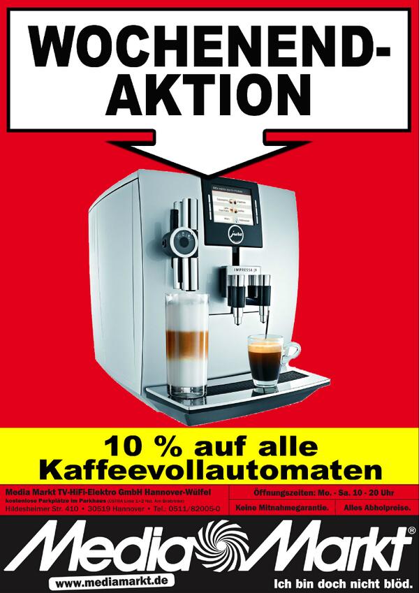 Media Markt Hannover Preisknaller 10 Auf Alle Kaffeevollautomaten Bestand Heissertipp Danach Lecker Essen Gehen Kfchannover Pd Http T Co Quv8xm09o0