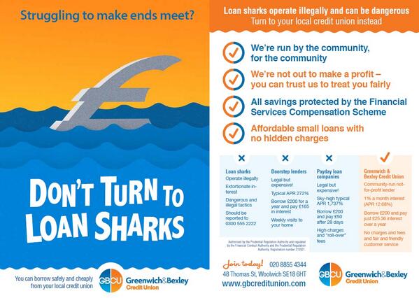 GBcreditunion's tweet image. Please RT our new leaflet - don't turn to #loansharks or #paydaylenders, join your local #creditunion instead!