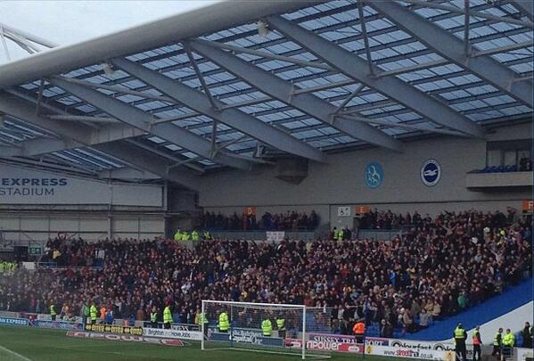 AwayFansOnTour's tweet photo. Palace fans at Brighton tonight #cpfc http://t.co/jzTw1yvMi6