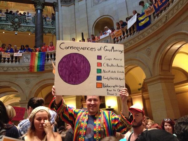 This 'Consequences of Gay Marriage' poster inside the Minnesota State Capitol (pic: @stribrooks)