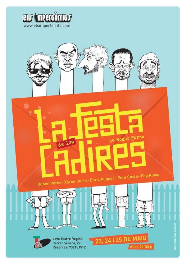 ElsImperterrits's tweet photo. Us presentem super cartell de #lafestadelescadires! L'ha fet en Marc Torrecillas! Ens agrada! El 23 de maig estrenem! http://t.co/ntoeZ0HVXQ
