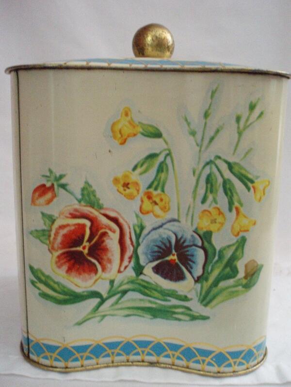 Vintage floral Tea Tin Metal  bit.ly/15YVgAb   #Floraltin #collectibletin