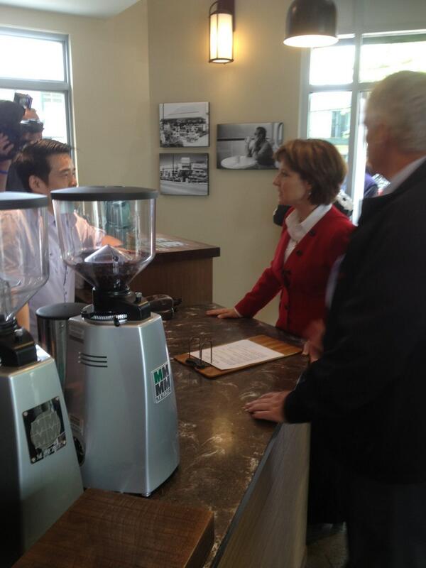 The Premier speaking with Stir Coffee House Owner Robert Lowe #DeltaSouth #bcpoli