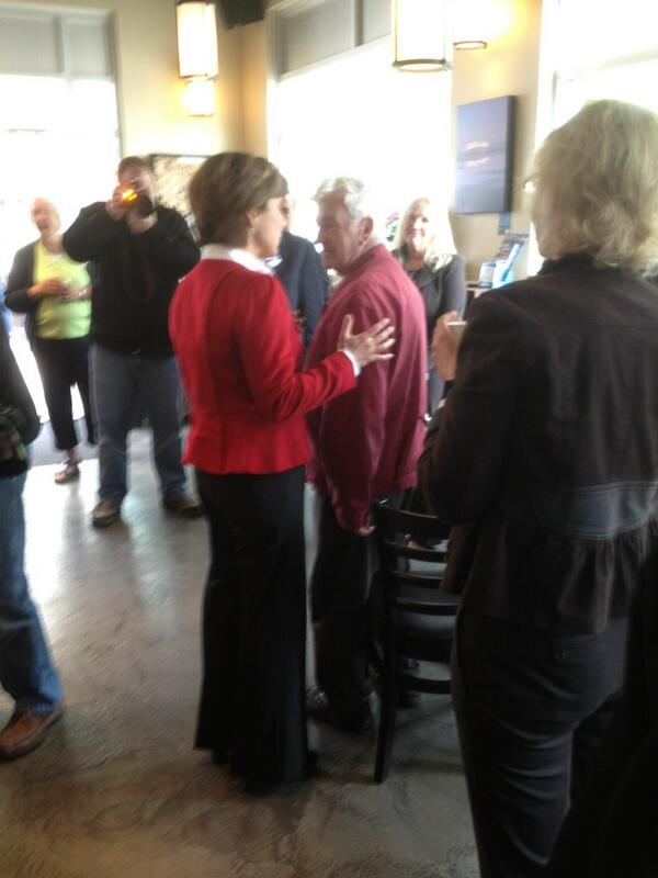 McDonald4Delta's tweet photo. @christyclarkbc sharing a moment with former Minister of Agriculture John Savage #bcpoli #DeltaSouth http://t.co/1kbBQtMu2S