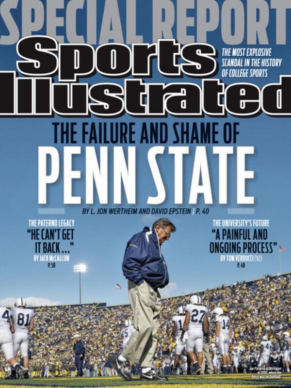 SportsIllCovers's tweet photo. Joe Paterno "The Failure and Shame of Penn State" (November 2011). http://t.co/orO4ZmocnD