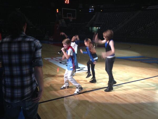 AtlantaDream's tweet photo. Sneak peek of @MattyBRaps new music video being filmed before our @AtlantaDream game tonight! #DreamMattyB http://t.co/JBRf6tHTLD