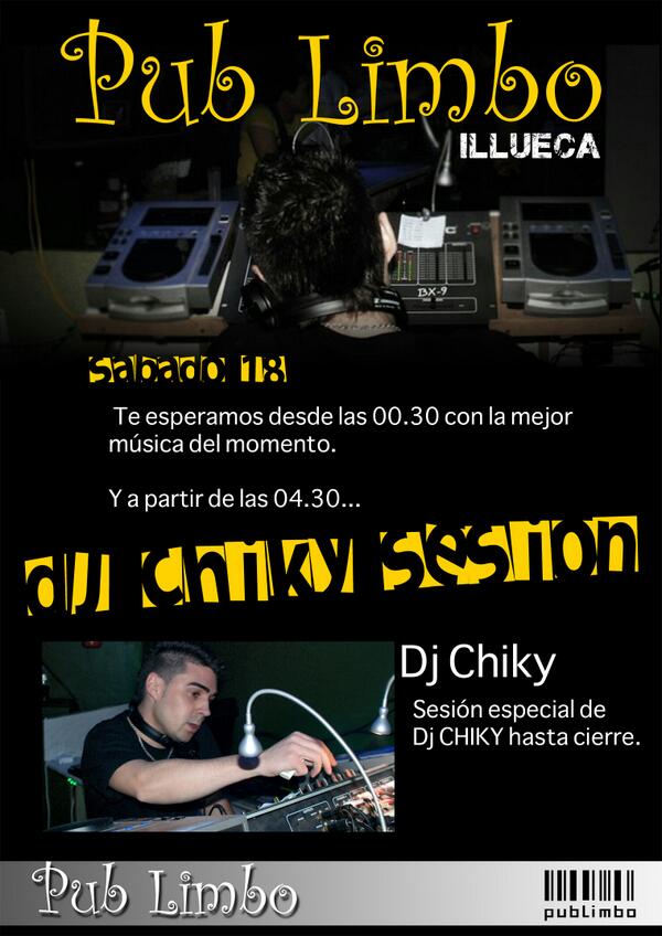 kike_oli's tweet photo. Vamos gente lunes superado!! Y pa ir abriendo el apetito ahi va el cartelon para este sabado 18 en PUB LIMBO #djchiki http://t.co/4N91gTugid