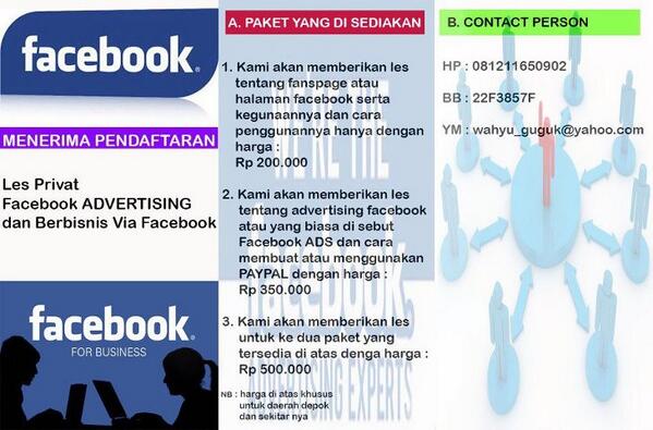 febryadhi's tweet photo. jarkom media membuka les privat advertising dan berbisnis lewat facebook.
hub kmi 081341770143 pin bbm kami 2A07D533 http://t.co/SEEPxJKSya