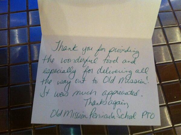 GeorginasTC's tweet photo. Thanks old mission pto for your beautiful thank you card!! We appreciate your support! http://t.co/241L2ebAAQ