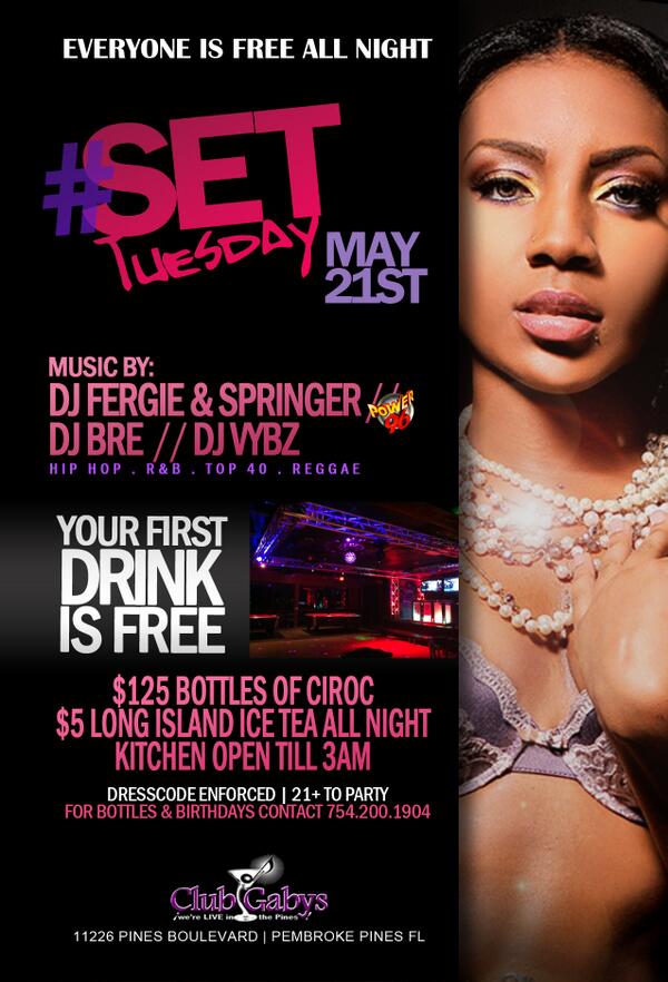 TheBRGroup's tweet image. RT #MemorialWeeK  @DjBre7 Invades Club Gabys!!! #SETtuesday May 21st &amp;gt; Everyone is #FREE all Night