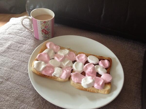 Marshmallows on toast then melted in the microwave = good.