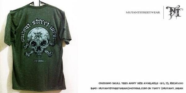 "<a href="/mutant_wear/">mutantstreetwearBALI</a>: "@lmutant_wear | crissing skull army tees | size : M-L-XL | IDR. 149.000 limited artwear series . """"