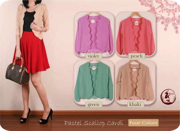 ImaaOcta's tweet image. #ARMUpdate Pastel Scallop Cardi IDR 63.000 bahan twistcone fit to L